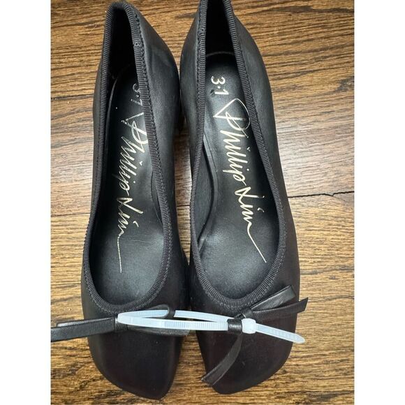 3.1 Phillip Lim ID Soft Black Leather Ballerina Pumps - Picture 6 of 15